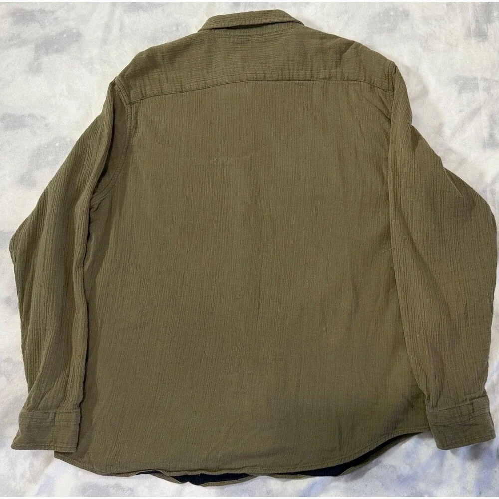 Banana Republic Mens XL Olive Green Untucked Slim Fit Button Down Shirt